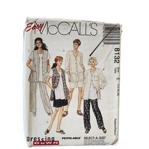 McCalls Sewing Pattern 8132 Shirt Vest Top Pants Shorts Miss Size 14-18